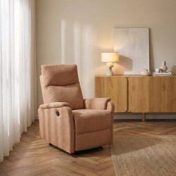 Fauteuil relax électrique ARGOLI tissu orange 1 place