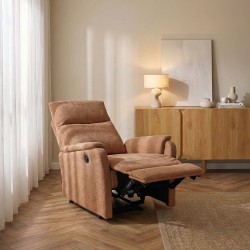 Fauteuil relax électrique ARGOLI tissu orange 1 place