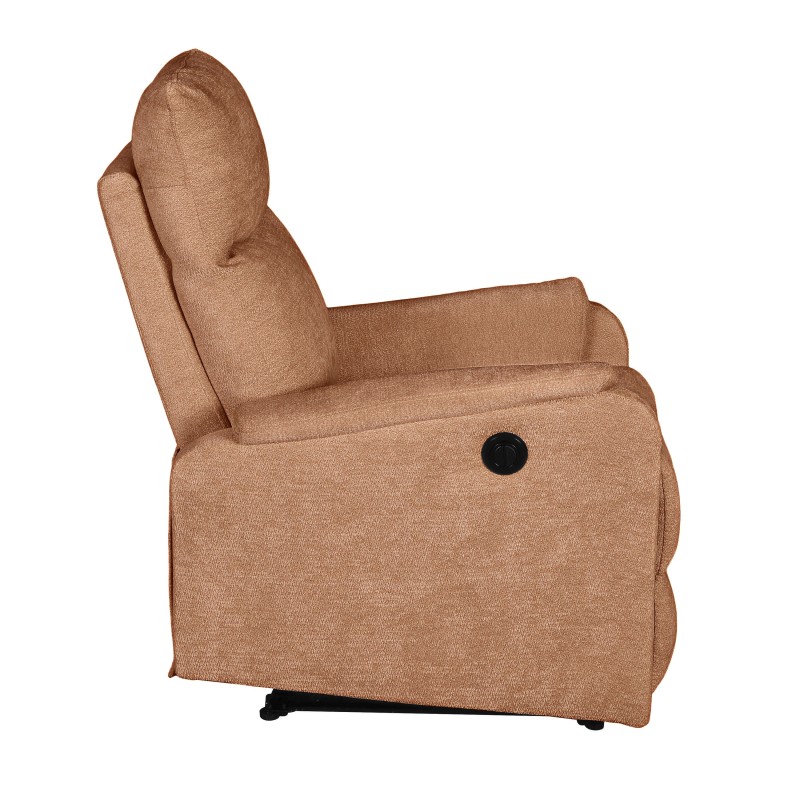 Fauteuil relax électrique ARGOLI tissu orange 1 place
