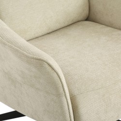 Fauteuil relax manuel RIGEL avec ottoman tissu beige 1 place