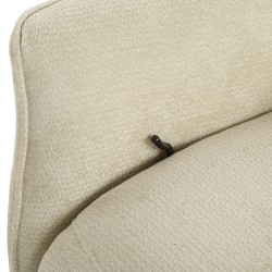 Fauteuil relax manuel RIGEL avec ottoman tissu beige 1 place