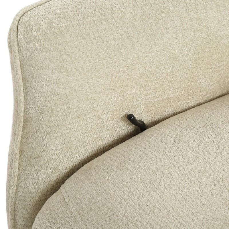 Fauteuil relax manuel RIGEL avec ottoman tissu beige 1 place