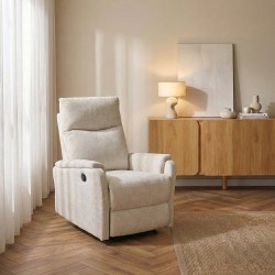 Fauteuil relax électrique ARGOLI tissu beige 1 place