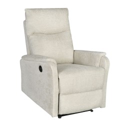 Fauteuil relax électrique ARGOLI tissu beige 1 place