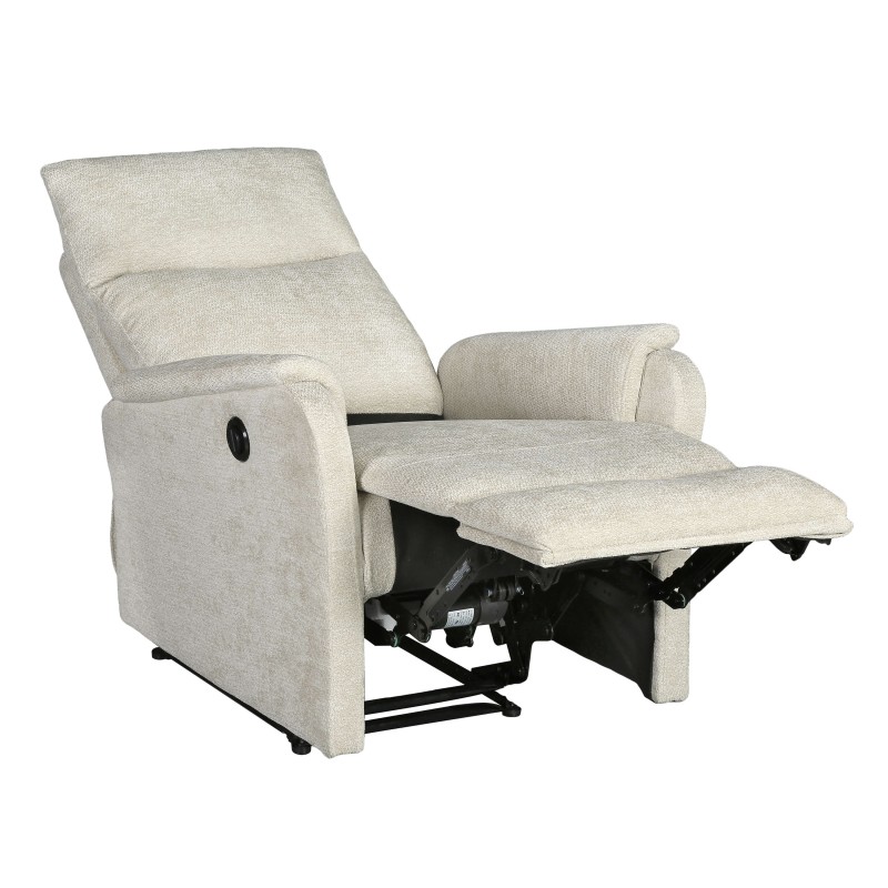 Fauteuil relax électrique ARGOLI tissu beige 1 place