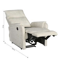 Fauteuil relax électrique ARGOLI tissu beige 1 place