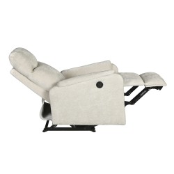 Fauteuil relax électrique ARGOLI tissu beige 1 place