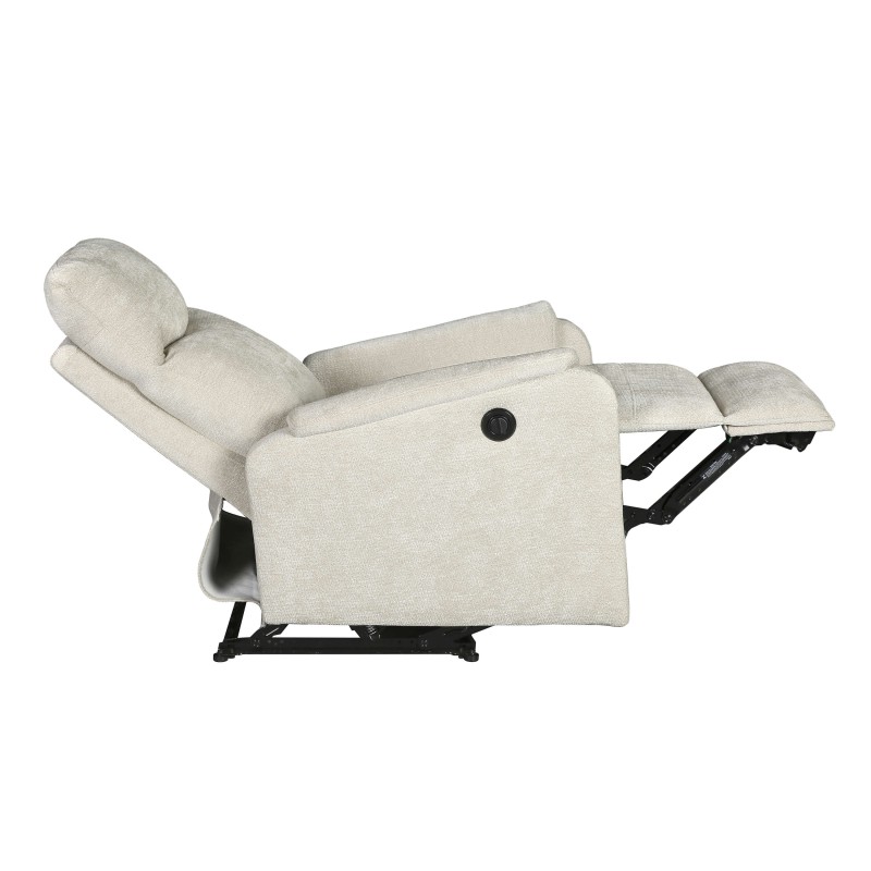 Fauteuil relax électrique ARGOLI tissu beige 1 place