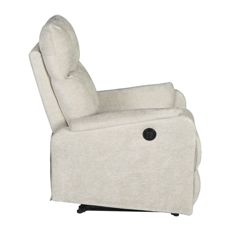 Fauteuil relax électrique ARGOLI tissu beige 1 place