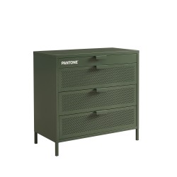 Commode PANTONE métal 4 tiroirs vert olive 80cm