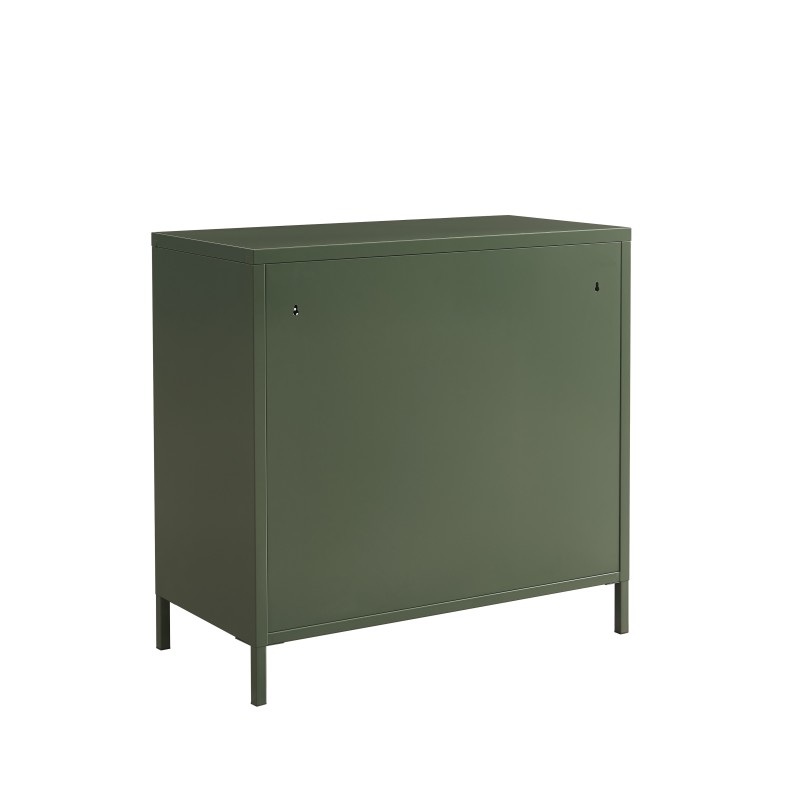 Commode PANTONE métal 4 tiroirs vert olive 80cm