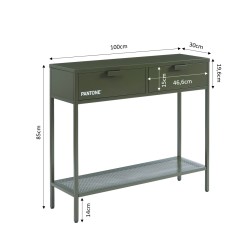 Konsole PANTONE dunkelolivgrünes Metall 100 cm