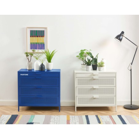 Comò PANTONE in metallo a 4 cassetti blu elettrico 80 cm