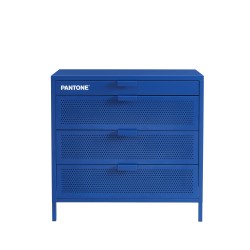 Comò PANTONE in metallo a 4 cassetti blu elettrico 80 cm