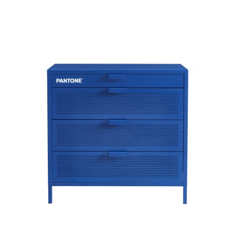 Comò PANTONE in metallo a 4 cassetti blu elettrico 80 cm