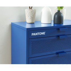 Comò PANTONE in metallo a 4 cassetti blu elettrico 80 cm