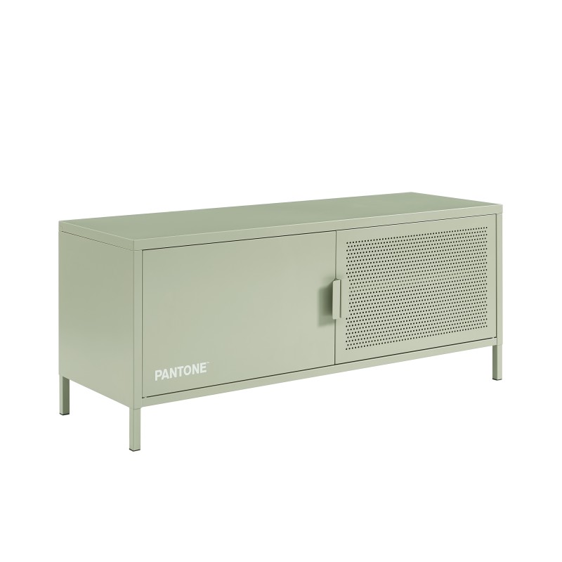 Meuble tv PANTONE métal vert amande 120cm