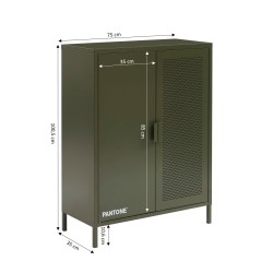 Buffet PANTONE métal vert olive 2 portes 75cm