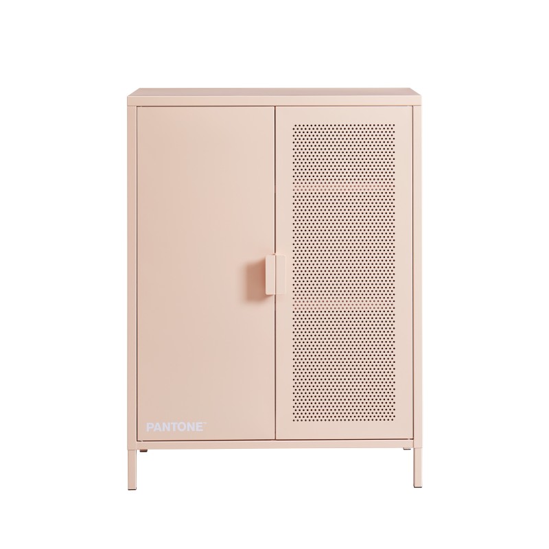 Credenza PANTONE in metallo rosa cipria a 2 ante 75 cm