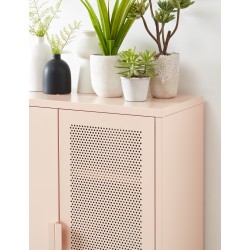 Credenza PANTONE in metallo rosa cipria a 2 ante 75 cm
