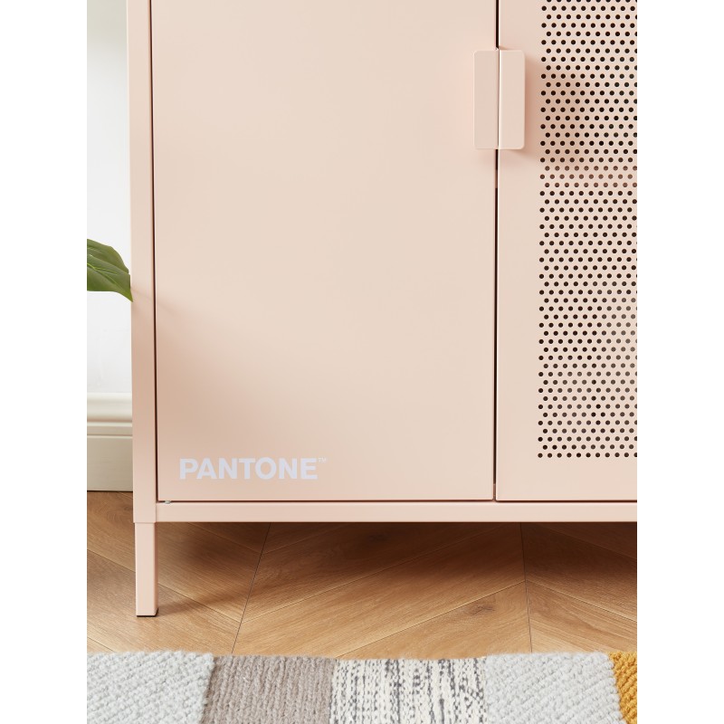 Credenza PANTONE in metallo rosa cipria a 2 ante 75 cm