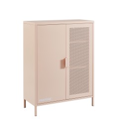 Credenza PANTONE in metallo rosa cipria a 2 ante 75 cm