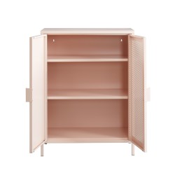 Credenza PANTONE in metallo rosa cipria a 2 ante 75 cm