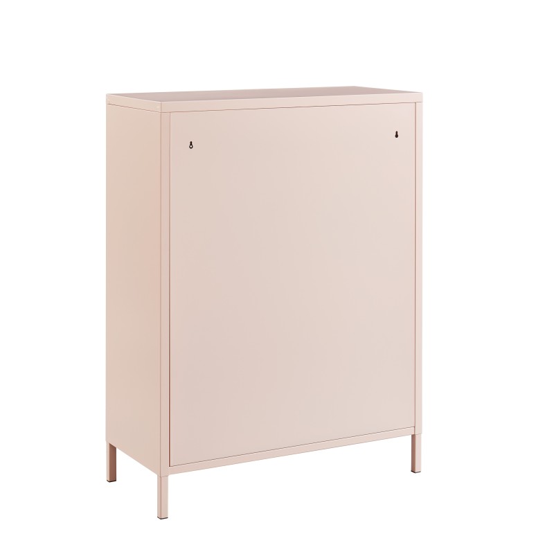 Credenza PANTONE in metallo rosa cipria a 2 ante 75 cm