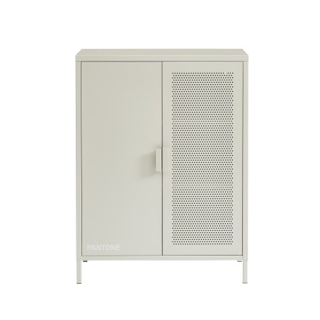Sideboard PANTONE, sandbeiges Metall, 2 Türen, 75 cm