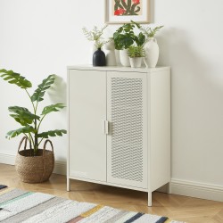 Sideboard PANTONE, sandbeiges Metall, 2 Türen, 75 cm