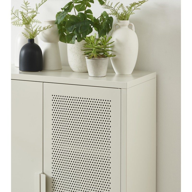 Sideboard PANTONE, sandbeiges Metall, 2 Türen, 75 cm