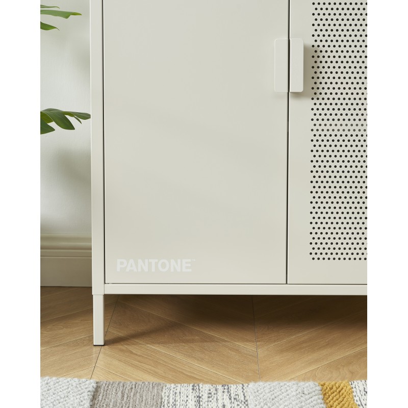 Sideboard PANTONE, sandbeiges Metall, 2 Türen, 75 cm
