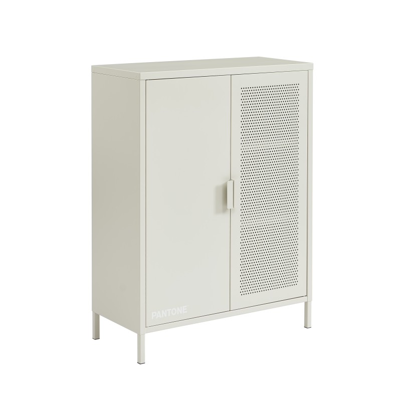 Sideboard PANTONE, sandbeiges Metall, 2 Türen, 75 cm