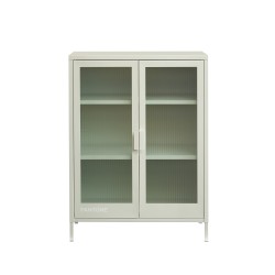Buffet PANTONE beige sable portes en verre cannelé 75cm