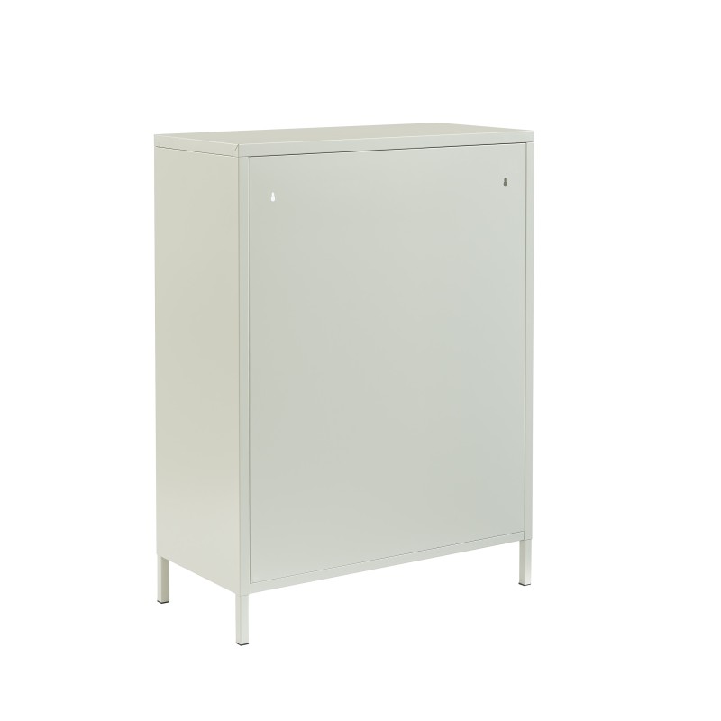 Buffet PANTONE beige sable portes en verre cannelé 75cm