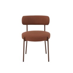 Lot de 2 chaises NOA tissu terracotta pied noyer