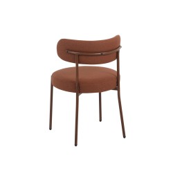 Lot de 2 chaises NOA tissu terracotta pied noyer