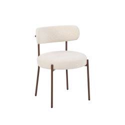 Lot de 2 chaises NOA tissu imprimé léopard écru pied noyer