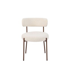 Lot de 2 chaises NOA tissu imprimé léopard écru pied noyer