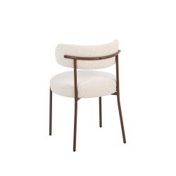 Lot de 2 chaises NOA tissu imprimé léopard écru pied noyer