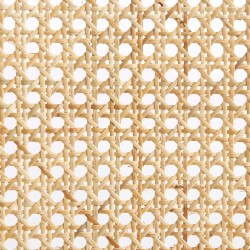 Lot de 2 chaises ELLA cannage et tissu marron pieds métal chromé