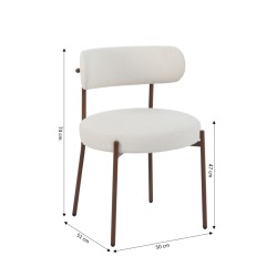 Lot de 2 chaises NOA tissu beige pied noyer