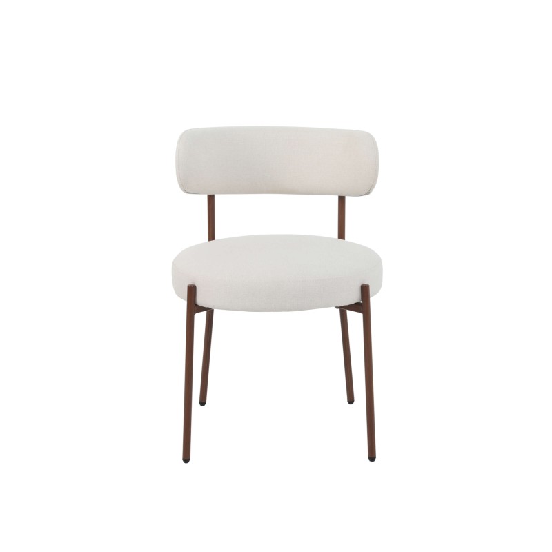 Lot de 2 chaises NOA tissu beige pied noyer