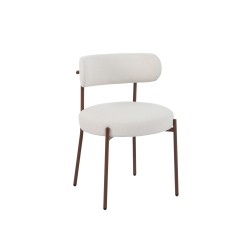 Lot de 2 chaises NOA tissu beige pied noyer
