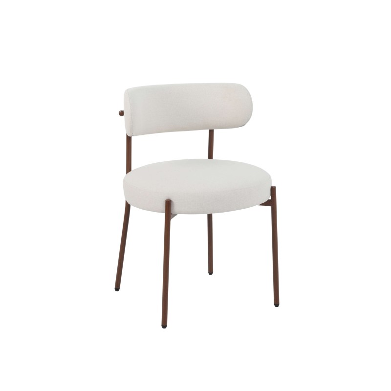 Lot de 2 chaises NOA tissu beige pied noyer