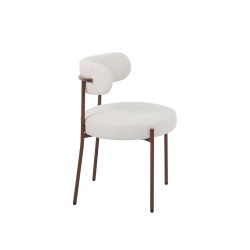Lot de 2 chaises NOA tissu beige pied noyer