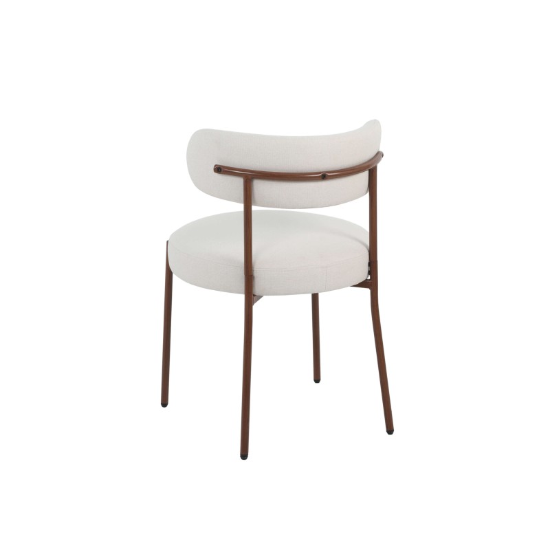 Lot de 2 chaises NOA tissu beige pied noyer