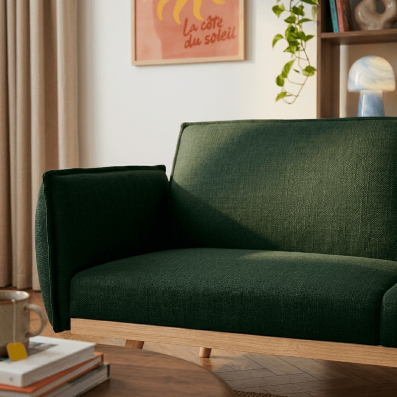 3-Sitzer-Sofa VESTA mit Ausziehfunktion, grün