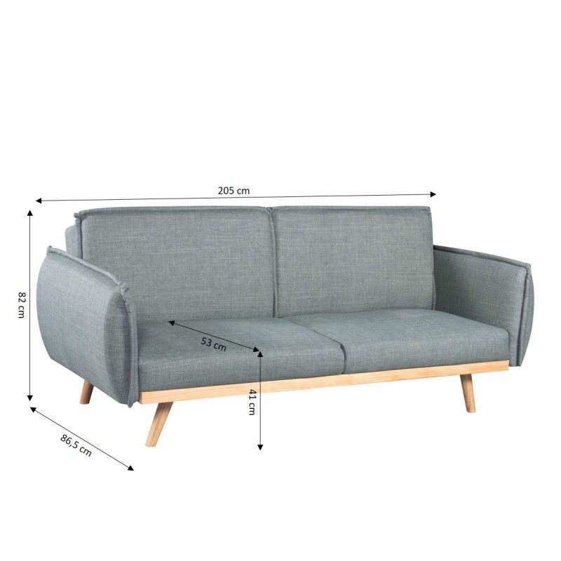 3-Sitzer-Sofa VESTA, rechts, hellgrüner Stoff