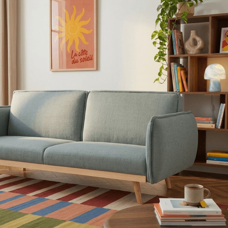 3-Sitzer-Sofa VESTA, rechts, hellgrüner Stoff